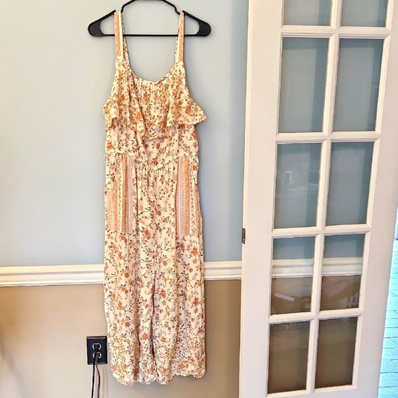 American Eagle Outfitters Pants - American Eagle Outfitters Wide Leg Floral Romper XL Bohemian Daydream Romantic